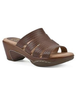 White Mountain Valora Wedge Sandal - Brown