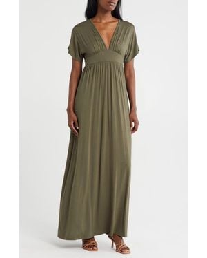 Loveappella Empire Maxi Dress - Green