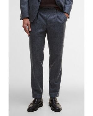 Barbour Kensington Pleated Glen Check Wool Blend Flannel Suit Pants - Blue
