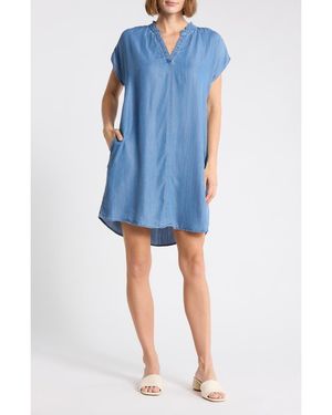 Beach Lunch Lounge Kirin Denim Shift Dress - Blue