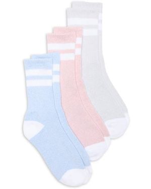 90 Degrees 3-Pack Rib Crew Socks - White