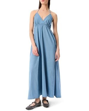 Robert Rodriguez Neakita Tie Neck Halter Dress - Blue