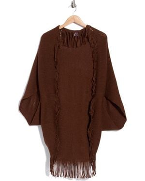 Steve Madden Fringe Swim Cover-Up Topper - Brown