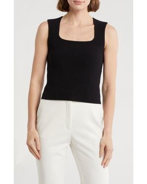 Leith Square Neck Sweater Tank - Black