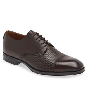 Canali Perforated Plain Cap Toe Derby - Brown