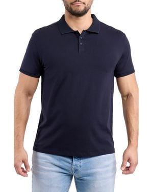 Xray Jeans Stretch Cotton Rib Polo - Blue