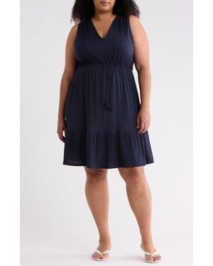 Max Studio Sleeveless Tiered Dress - Blue