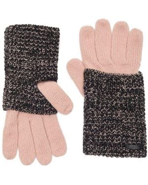 AllSaints Angled Stitch Marled Gloves - Black