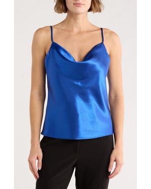Matty M Cowl Neck Satin Camisole - Blue