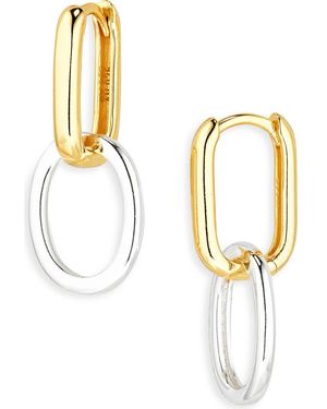 Argento Vivo Two Tone Link Drop Earrings - Metallic