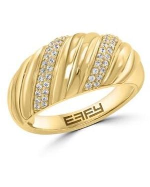 Effy 14K Plated Sterling Cubic Zirconia Dome Ring - Metallic