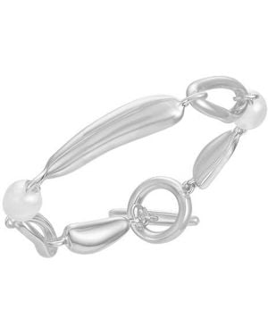 Vince Camuto Faux Pearl Nugget Toggle Bracelet - White