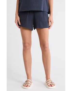 Splendid Cotton Gauze Shorts - Blue