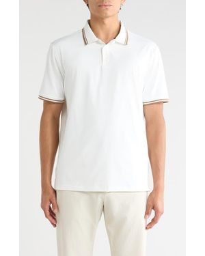 Tom Baine Tipped Performance Polo - White