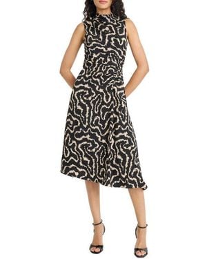 Maggy London Sleeveless Asymmetric Hem Midi Dress - Black