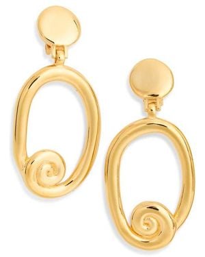 Kenneth Jay Lane Swirl Circle Drop Earrings - Metallic