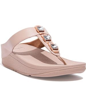 Fitflop Fino Crystal Wedge Flip Flop Sandal - Pink