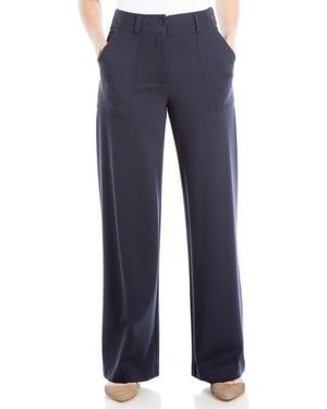 Max Studio Ponte High Waist Wide Leg Pants - Blue