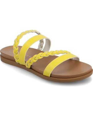 Journee Collection Colette Slide Sandal - Yellow