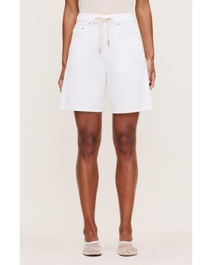 DL1961 Taylor Drawstring High Waist Denim Shorts - White