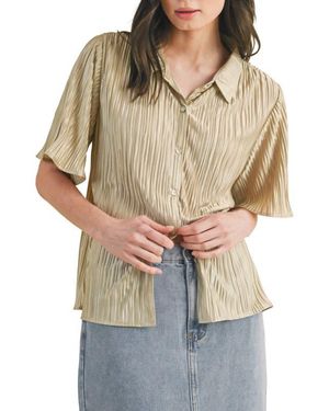 Wishlist Pleated Satin Shirt - Multicolor