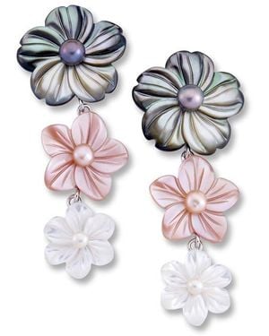 Samuel B. Graduated Mother Of Pearl Flower Drop Earrings - Multicolor