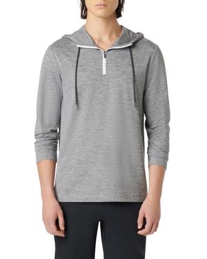 Bugatchi Quarter Zip Performance Hoodie - Gray