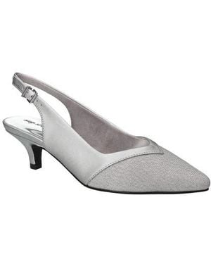 Easy Street Vivid Kitten Heel Slingback Pump - White