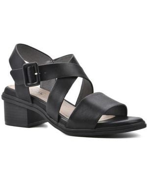 White Mountain Cordovan Heeled Sandal - Black