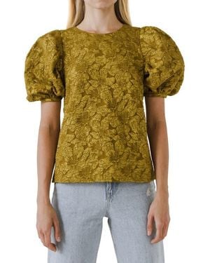 Endless Rose Textured Floral Blouse - Green