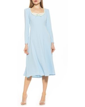 Alexia Admor Zenaida Long Sleeve Fit & Flare Dress - Blue