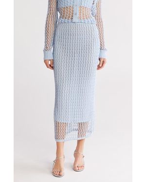 Jonathan Simkhai Odie Open Knit Maxi Skirt - Blue