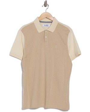 Original Penguin Geometric Jacquard Cotton Jersey Polo - Natural