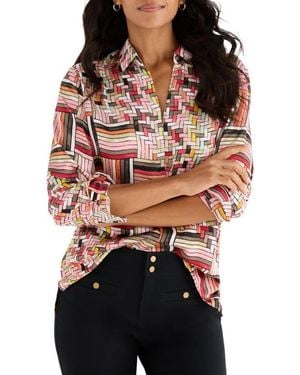 NIC+ZOE Colorweave Button-Front Shirt - Red