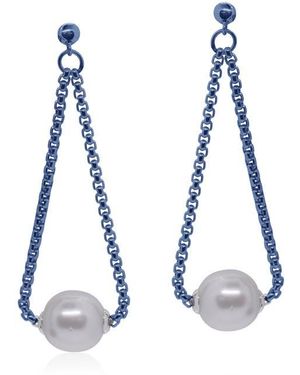 Alor Freshwater Pearl Chain Drop Earrings - Blue