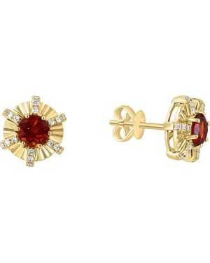 Effy Diamond & Citrine Burst Stud Earrings - Metallic