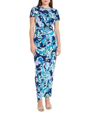 Donna Morgan Waist Twist Maxi Dress - Blue