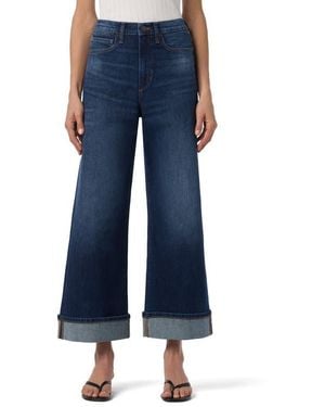 Joe's Jeans Cuffed High Waist Ankle Wide Leg Jeans - Blue