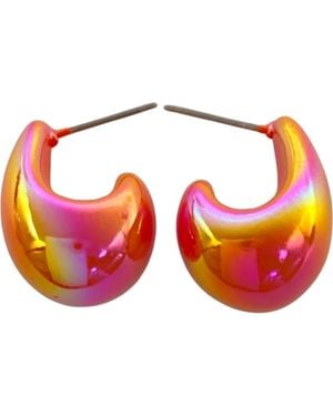 MacRae & Co Mini Teardrop Hoop Earrings - Red