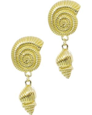 Adornia Shell Drop Earrings - Yellow