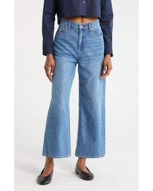 Rag & Bone Lori High Waist Crop Wide Leg Jeans - Blue