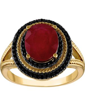 FZN 14K Over Genuine Ruby Ring - Red