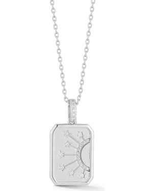 Sphera Milano Cubic Zirconia Celestial Tag Pendant Necklace - White