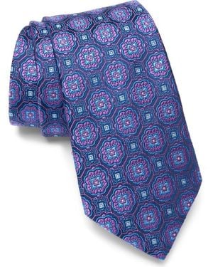 Ted Baker Ashbridge Ornate Medallion Silk Blend Tie - Blue
