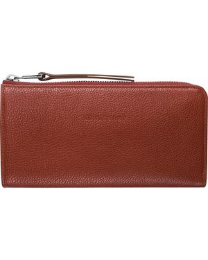 Longchamp Le Foulonne 3/4 Zip Wallet - Red