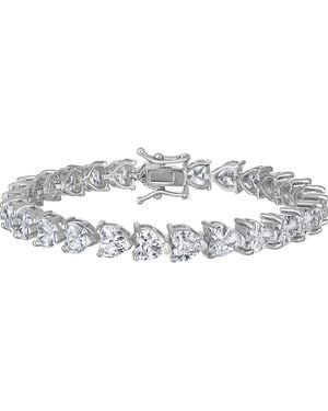FZN Heart Cubic Zirconia Tennis Bracelet - White