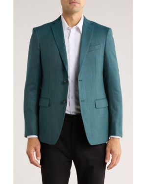 John Varvatos Chevron Virgin Wool Two-Button Sport Coat - Green