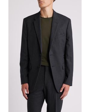 Theory Chambers Herringbone Wool Blend Suit Jacket - Black
