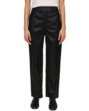 Bella Dahl High Waist Faux Leather Pants - Black