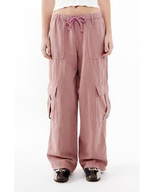 BDG Luca Cotton & Linen Pants - Pink